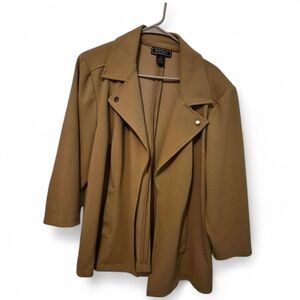 NYC Women's Tan Open Drape Trench Jacket
